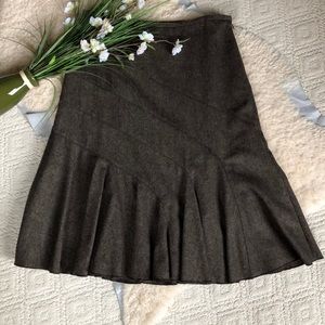 Ann Taylor Asymmetrical Brown Tweed skirt